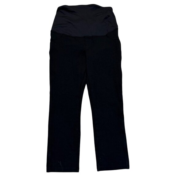 Isabel Maternity Ankle Jeggings Pants Size M Black Stretch Crossover Waistband P - Picture 1 of 10